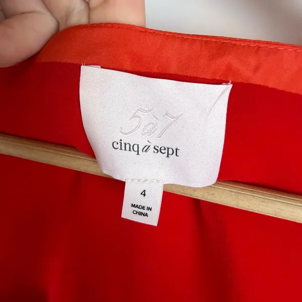 Cinq à Sept Delilah Mini‎ Dress Size 4 Fire Coral Fit and Flare Designer Party - Image 9
