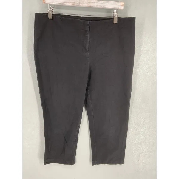 Alfani Womens Pants Black Solid Stretch Pull On Cropped Size 16 - Image 2