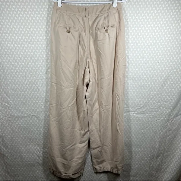 Madewell Sand Khaki Light Academia The Harlow Wide Leg‎ Trouser Pants - Image 5