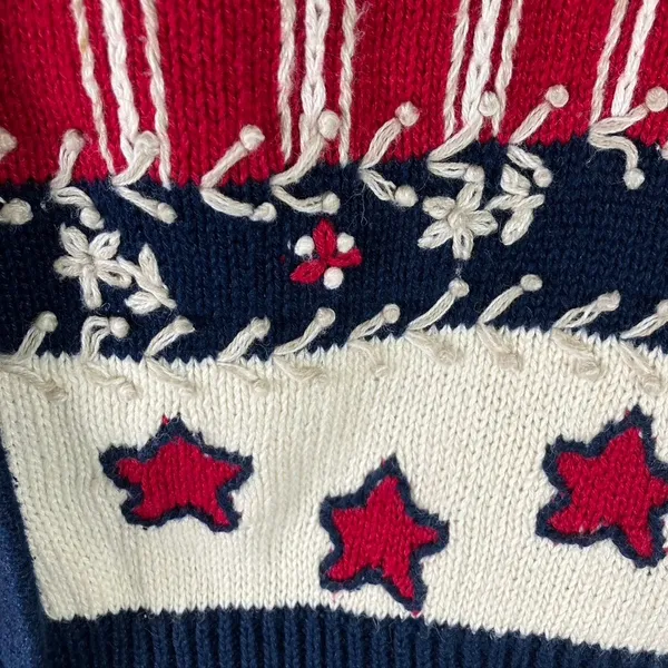 Vintage Christopher Banks Womens Small Knit Sweater Vest Embroidered Americana‎ - Image 6