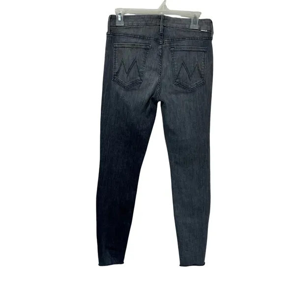 Mother Looker Ankle Fray Skinny‎ Jeans Sz 28 All Nighter Premium Denim Gray - Image 2