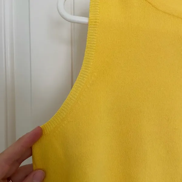 NWOT | Women’s bright yellow decorative‎ button sweater vest — small - Image 4