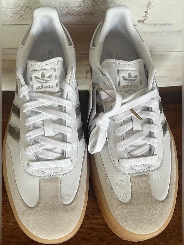 Adidas Samba Sneakers - White & Silver Women’s size 10. NWT - Image 6