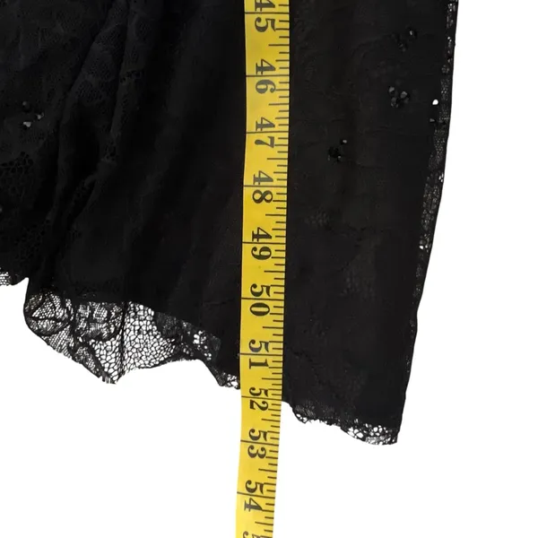 Rachel Allan Womens Lace Beaded Maxi Skirt Size 4 Black Whimisigoth Witchy Prom - Image 12