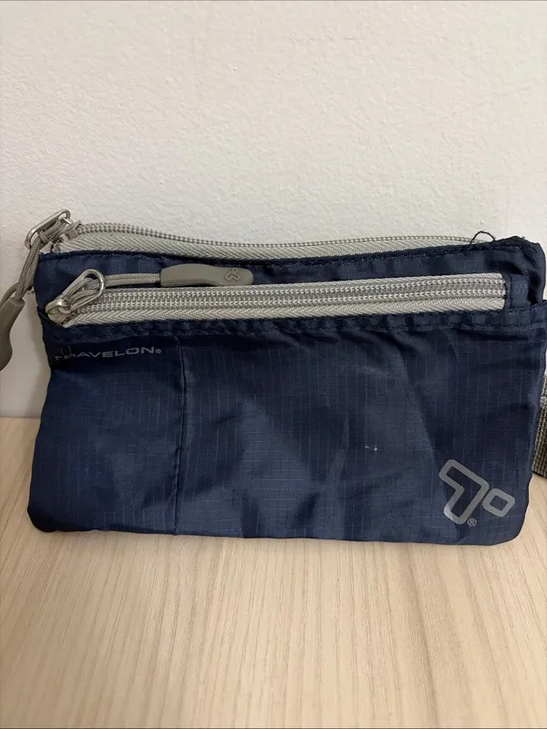 Travelon Navy Belt Bag with Gray Strap - Image 2