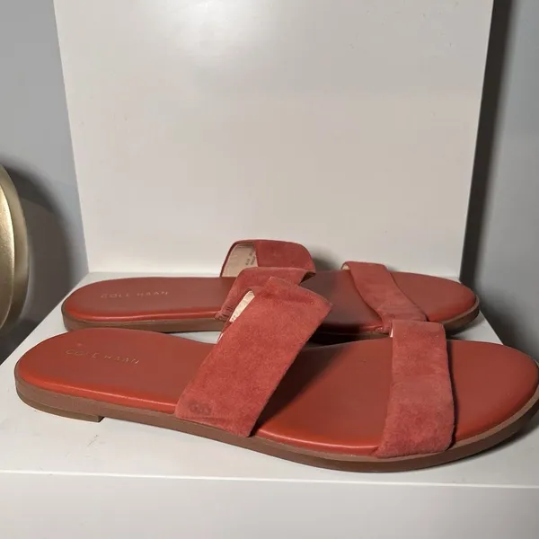 Cole Haan Women's Findra‎ II Slide Sandal Cinnabar Suede Sz 9B - Image 3