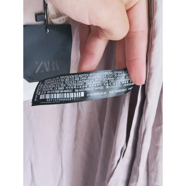 NWT Zara Silk Belted Robe Kimono Dressing Gown S/M Taupe Elegant Quiet Luxury - Image 9