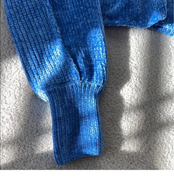 Altar'd State Blue Cropped Sweater - Image 4