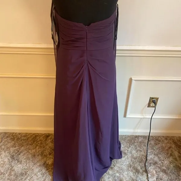 Bill Levkoff Purple Chiffon Maxi Bridesmaid Dress Formal Gown - Image 3