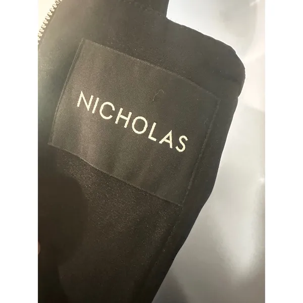 Nicholas Black One Shoulder Asymmetric Slit Midi Cocktail Dress Womens‎ US 8 - Image 7