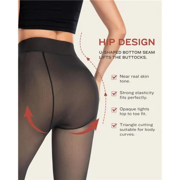 Black Sheer Control Top Tights - Women Hosiery - Image 5