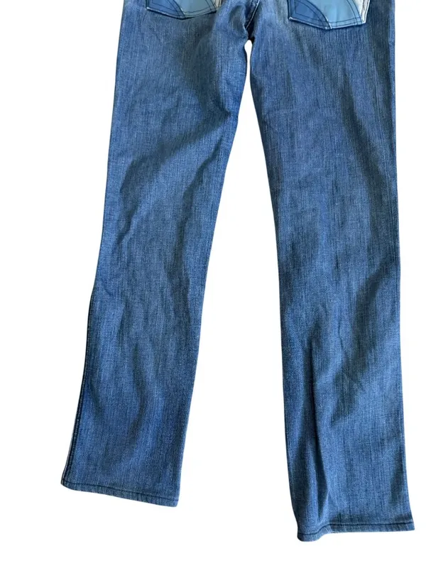 7 FOR ALL MANKIND Straight Peg Blue Pocketed Jeans Size 26 - Image 6