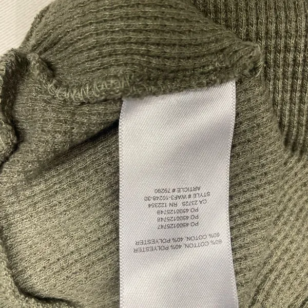 Aritzia TNA Olive Green Women's Knit Waffle Hoodie Size Large - Image 8