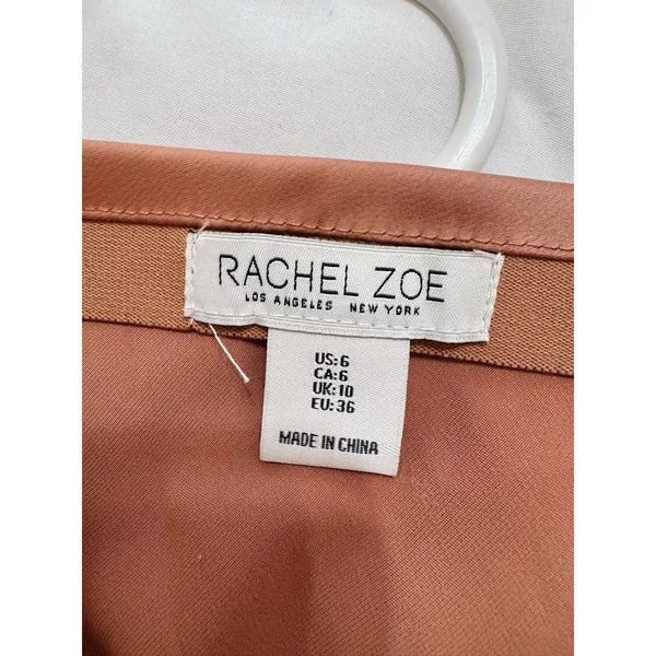 Rachel Zoe Satin Slip Midi Skirt Size 6 Bronze Copper Bias Cut - Image 4