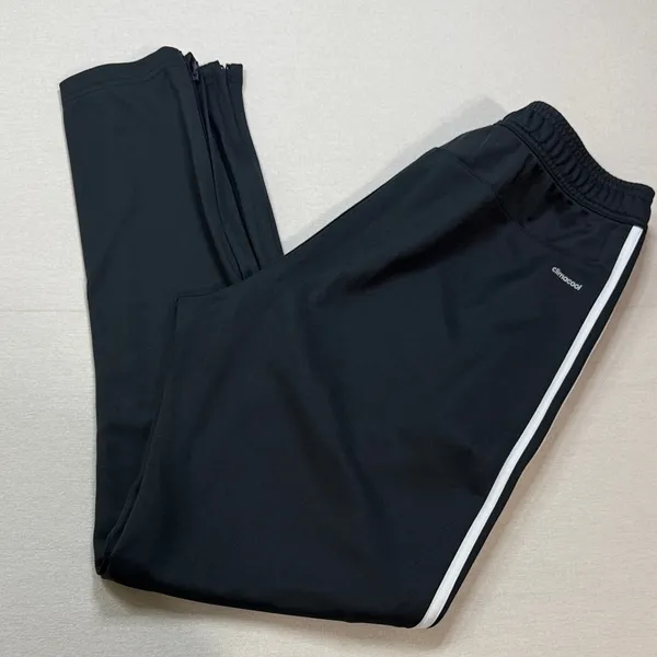 Adidas Black Joggers with White Stripes - Image 2