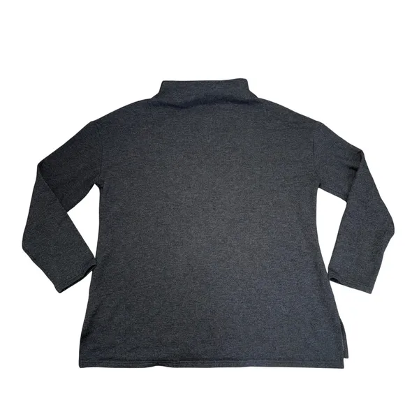 Free Fly Mock Neck Pullover Women Large Charcoal Gray Excellent Bamboo Fleece - Image 4