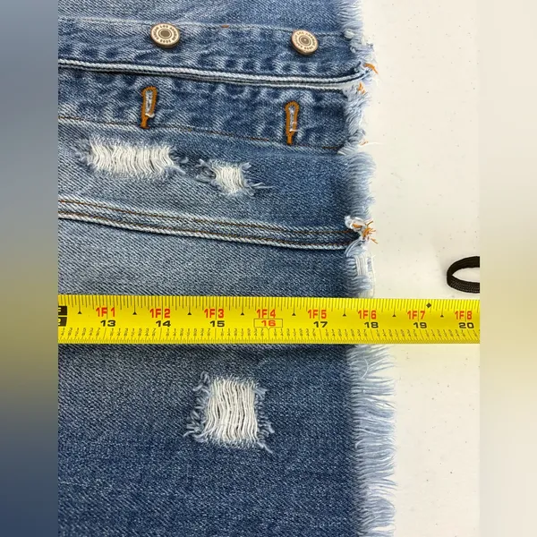 KANCAN “Sawyer” Blue Jean Distressed Cropped Denim Jacket, XL‎ 617 - Image 9