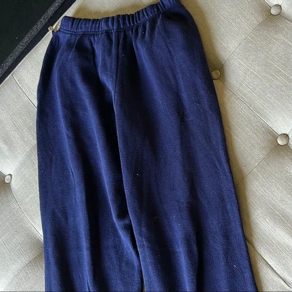 Basic Editions 100% Cotton Navy Blue Drawstring Sweatpants Size Small - Image 7