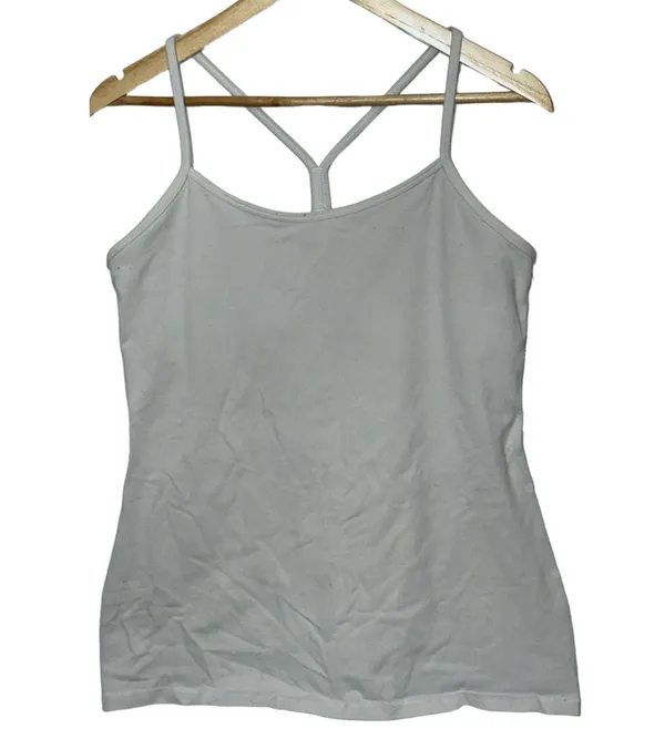 Lululemon Power Y Tank Top White Gray Athletic Racerback Shirt Womens Size 10 - Image 2