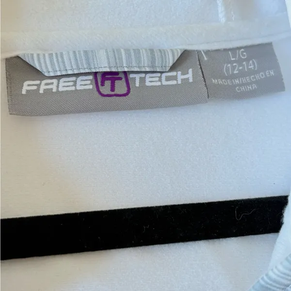FreeTech Softshell Hoodie Jacket Vest Size Large White Gray Full Zip Fleece - Image 5