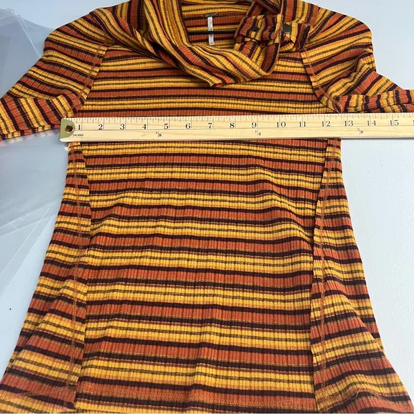 FREE PEOPLE Cape Cod‎ Thermal Striped Ribbed Cowl Neck Size M - Image 15