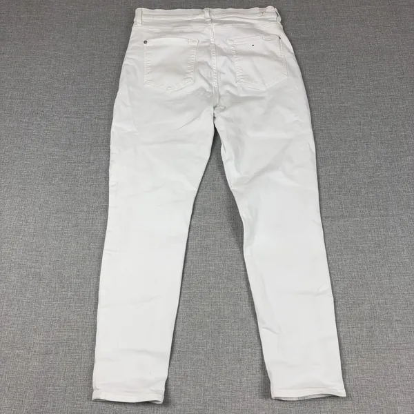 7 For All Mankind Jeans‎ Womens 31 White High Waist Ankle Skinny Denim 5-Pocket - Image 10