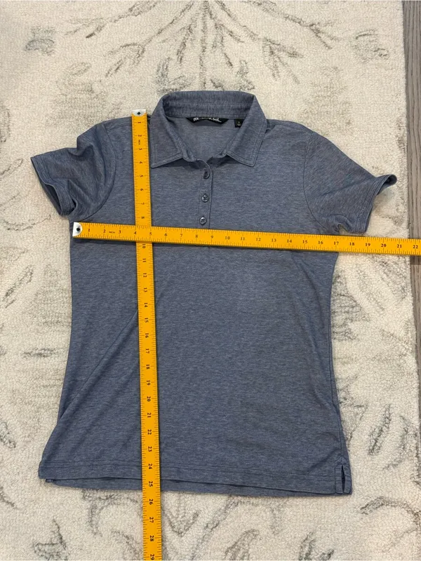 TravisMathew Women’s Small Blue Heather Golf Polo Shirt - Image 9