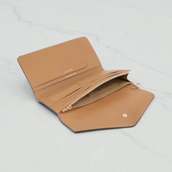 Coach Travel Envelope Wallet In Signature Canvas Khaki White C1962 - Image 4