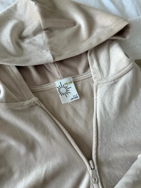 Offline by Aerie Velvour Cropped Velvet Hoodie - Image 2