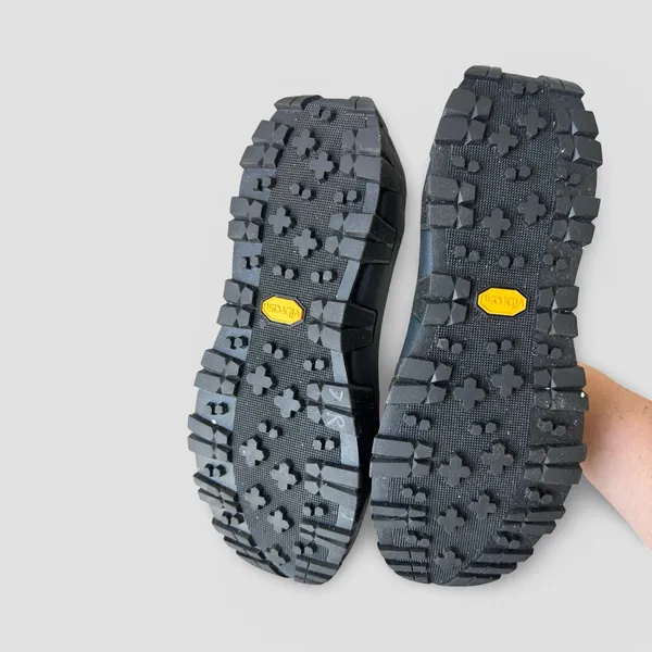 P448 Bondi Platform Flip Flops Cream Black Vibram Lug Sole EU 41 Grunge Y2K insp - Image 8