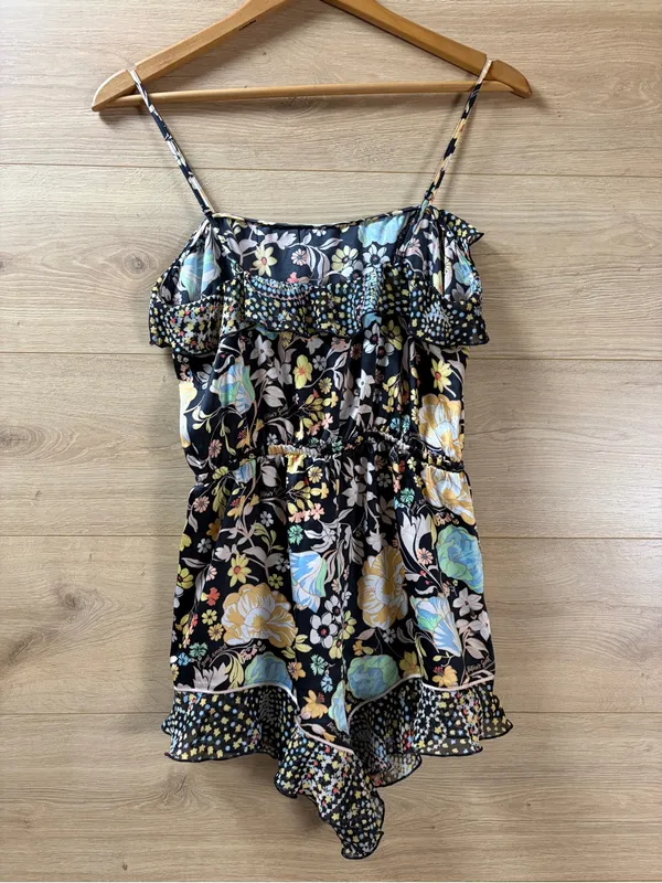 Women’s Victoria’s Secret Floral Black Playsuit Small - Image 6