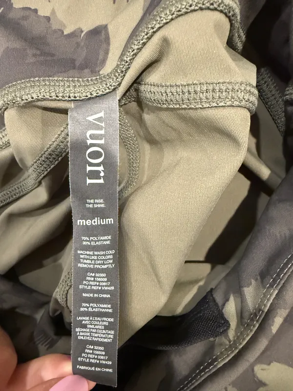 Vuori Stride Pocket Leggings Size Women's M Green Camo High Waist VW429 7/ - Image 3