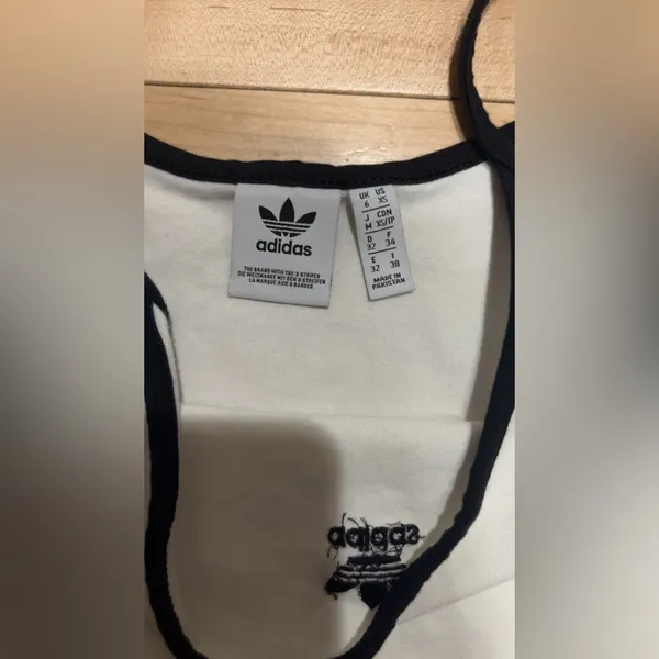 ADIDAS WHITE CROPPED TANK TOP - Image 3