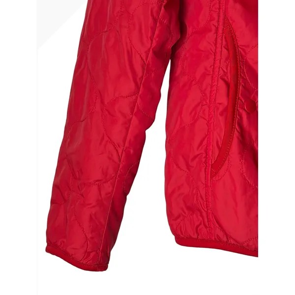 Uniqlo Quilted Puffer Jacket Women Small Red Fleece Lined Hooded Gorpcore - Image 5