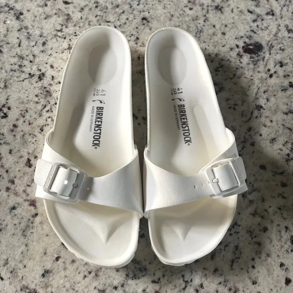 Birkenstock Madrid EVA Slide Sandals Womens 41 White Minimalist Waterproof Beach - Image 2