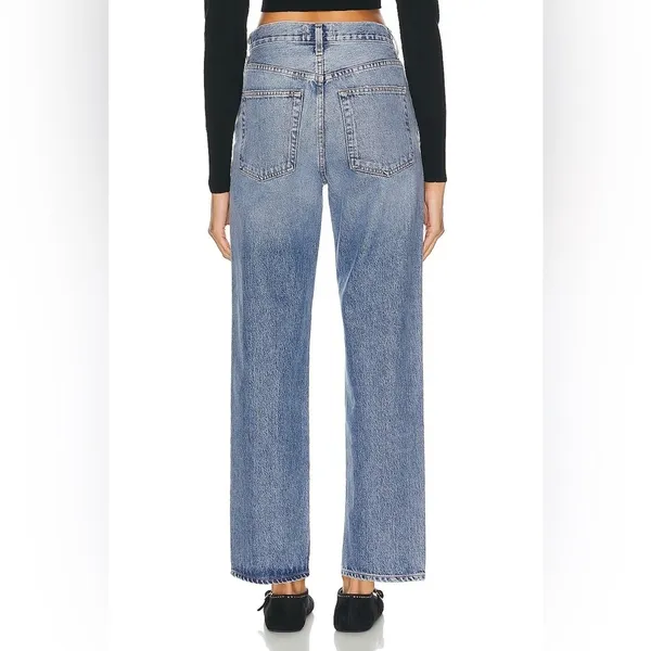 Agolde Fold Wide Leg Jeans in Navigate Size 25 Denim - Image 3
