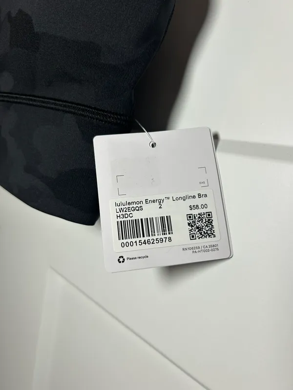 Lululemon Size 2  energy bra - Black Camo - Image 4