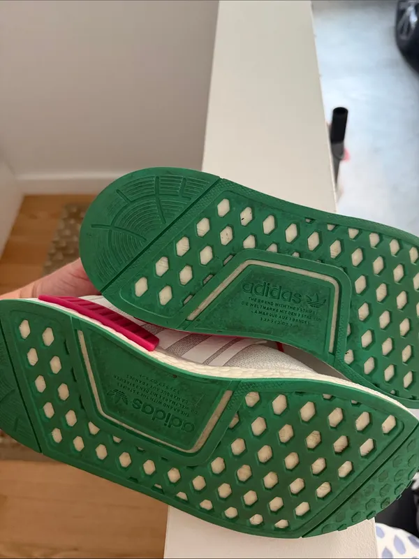 Adidas Off-White & Pink NMD_R1 Sneakers - Image 5