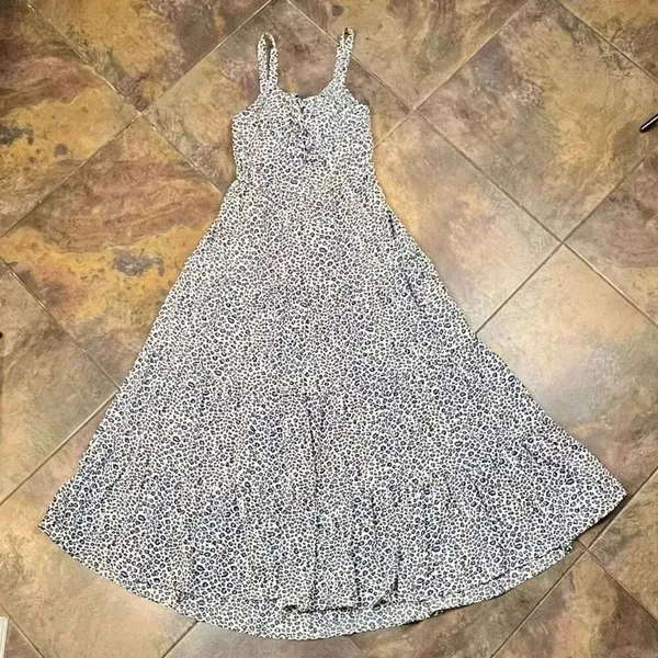 BTFBM Full Length Animal Print Back Cutout Summer Dress XL - Image 5