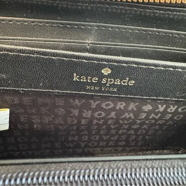 Kate Spade Large Black‎ Pebbled Leather Continental Sienne Logo Wallet - Image 5