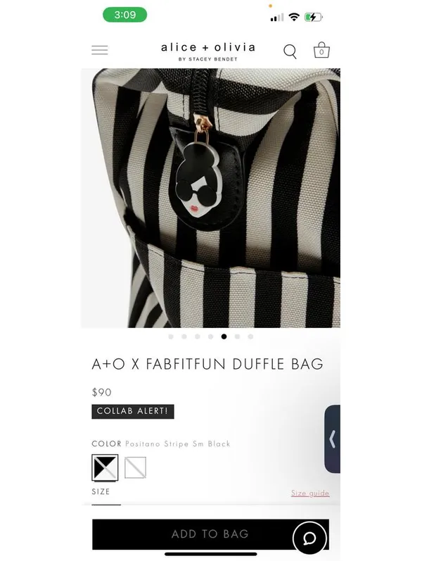 Alice + Olivia Striped Duffel Bag by Stacey Bendet - Image 9
