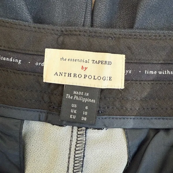 Anthropologie THE ESSENTIAL TAPERED WIDE LEG PANTS BY NAVY SIZE 6 - Image 5