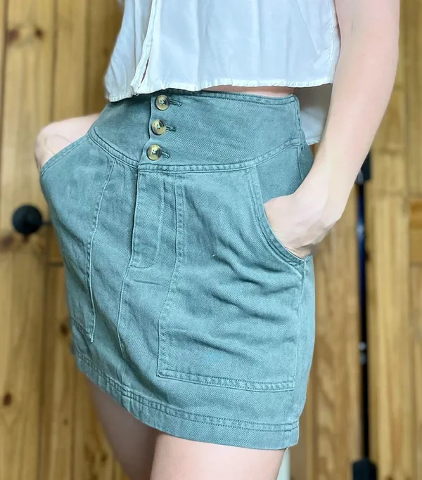 Aerie High Waisted Cargo Mini Skirt - Image 3