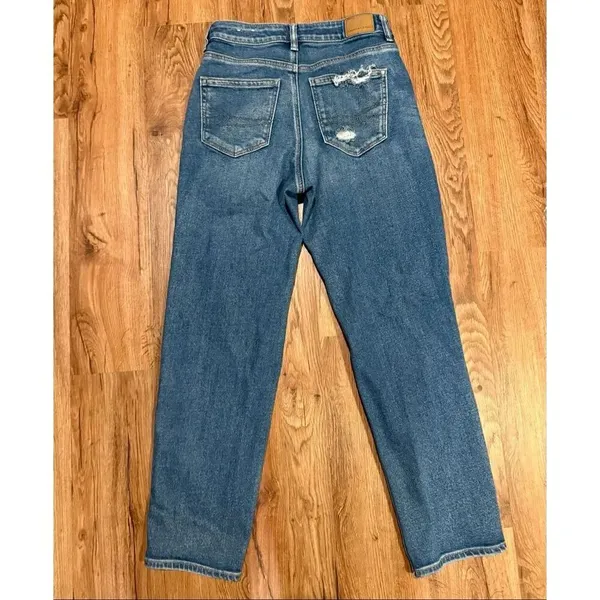 American eagle mom straight Jean distressed knee size 4 - Image 8