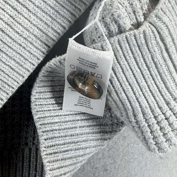 Lunya Good In Bed Organic Cotton Silk Waffle Knit Henley Sweater Grey XS/S - Image 8