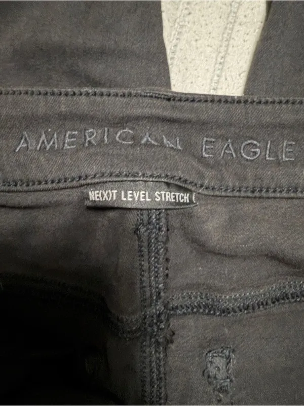 American Eagle Next Level Stretch High Rise Button Fly Distressed Skinny Jeans 8 - Image 4