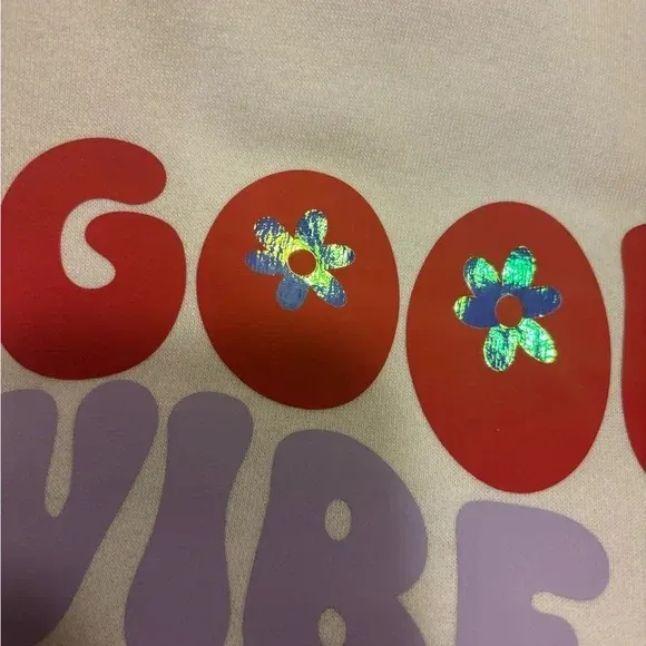 Ladies Small Good Vibes Crew Neck Sweatshirt - Image 7