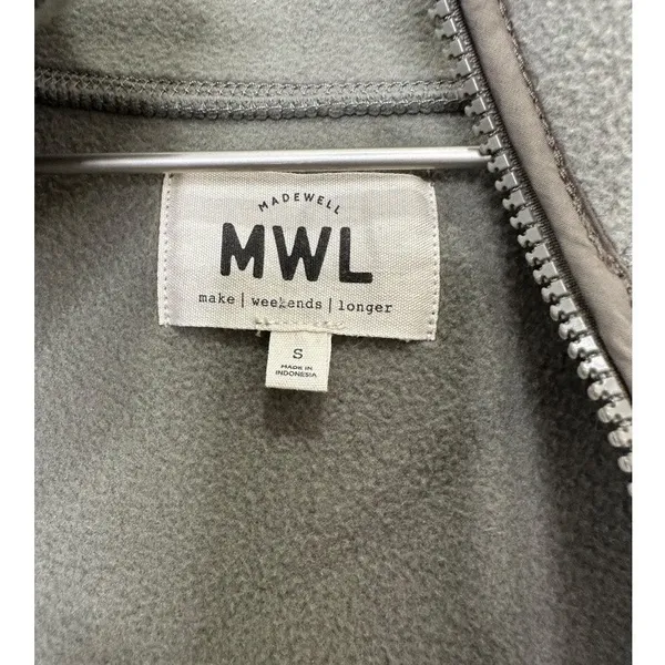 Madewell MWL Betterfleece Zip Quilted-Pocket Jacket Size Small - Image 3