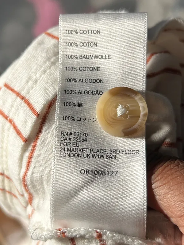 Maeve Anthropologie Cotton Tunic Tank Blouse Striped Peplum Swing Rust Coastal M - Image 9