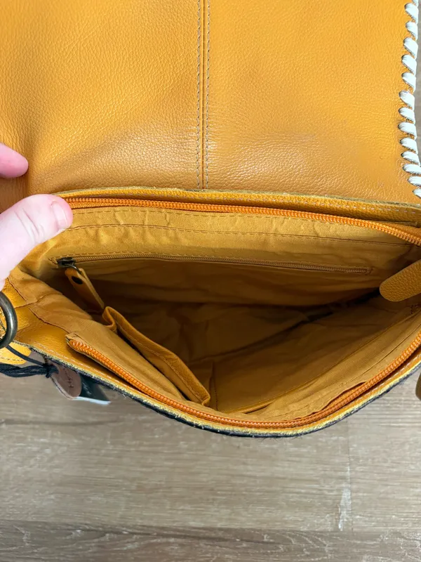 Myra Bags Skyviews Leather and Hairon Crossbody Bag - Image 6